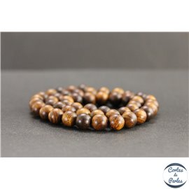 Perles en bois de padouk d'Afrique - Rondes/8mm