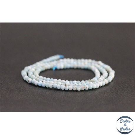 Perles facettées en larimar de République Dominicaine - Roues/3mm - Grade A+