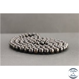 Perles en bois d'ébène noir d'Indonésie - Rondes/8mm