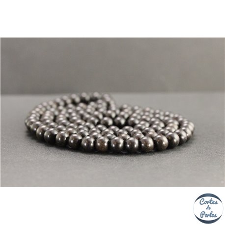 Perles en bois d'ébène noir d'Indonésie - Rondes/8mm