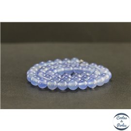 Perles en calcédoine bleue du Brésil - Rondes/8mm - Grade A