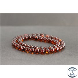 Perles en ambre cognac de la Baltique - Rondes/6mm - Grade A