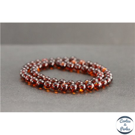 Perles en ambre cognac de la Baltique - Rondes/6mm - Grade A