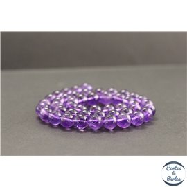 Perles en améthyste d'Uruguay - Rondes/8mm - Grade AA