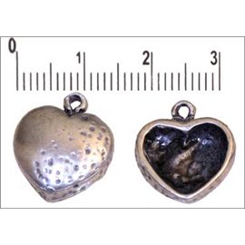 Apprêts Pampilles qualité premium - Coeur/16 mm - Argenté