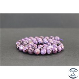 Perles en lépidolite de Russie - Rondes/8.5mm - Grade AA