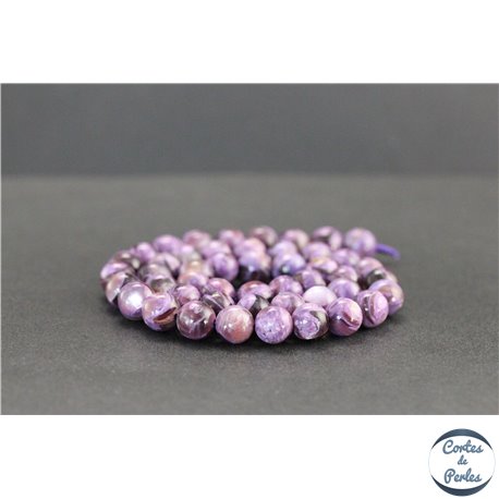 Perles en lépidolite de Russie - Rondes/8.5mm - Grade AA