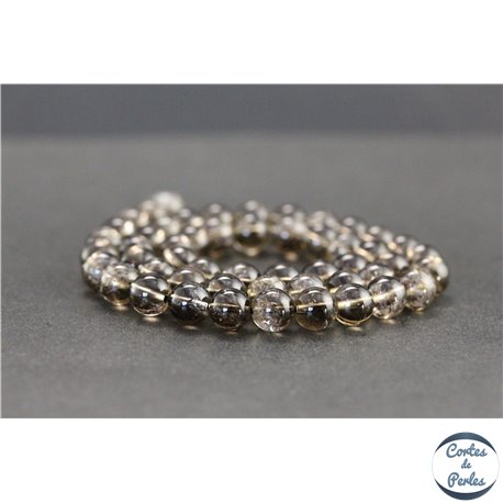 Perles en quartz fumé du Brésil - Rondes/8mm - Grade AA
