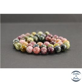 Perles en tourmaline pastèque du Brésil - Rondes/8.5mm - Grade AA