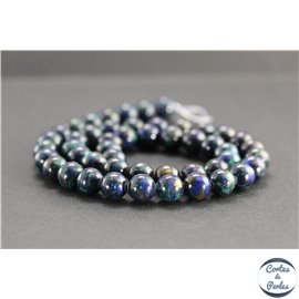 Perles en azurite d'Afrique du Sud - Rondes/8mm - Grade AA