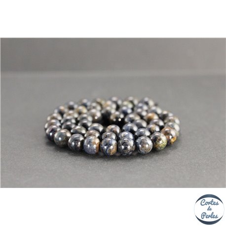 Perles en pietersite bleue de Namibie - Rondes/8mm - Grade A