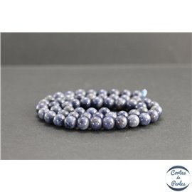 Perles en saphir de Birmanie - Rondes/6.5mm - Grade A