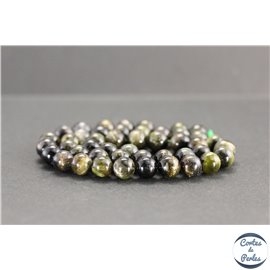 Perles en tourmaline verte du Brésil - Rondes/8mm - Grade AA