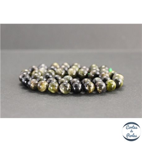 Perles en tourmaline verte du Brésil - Rondes/8mm - Grade AA