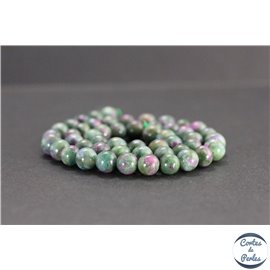 Perles en rubis sur zoïsite du Brésil - Rondes/7.5mm - Grade A+
