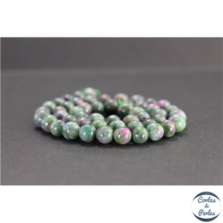 Perles en rubis sur zoïsite du Brésil - Rondes/7.5mm - Grade A+