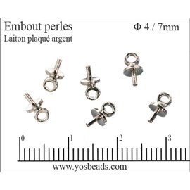Attaches perles pour boucles d'oreilles - 4 mm - Argenté