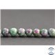 Perles en rubis sur zoïsite du Brésil - Rondes/7.5mm - Grade A+
