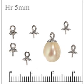 Attaches perles pour boucles d'oreilles - 5 mm - Argenté