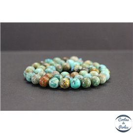 Perles en turquoise du Pérou - Rondes/8mm - Grade AB+