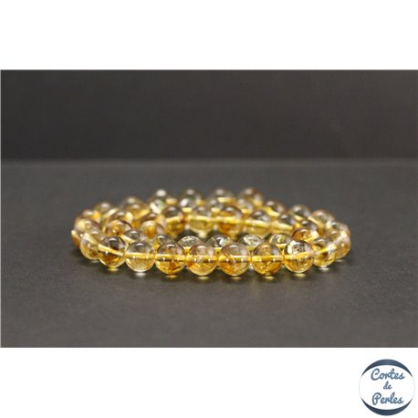 Perles en quartz jaune du Brésil - Rondes/8mm - Grade A+