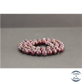 Perles en rubellite (tourmaline rouge sang) du Brésil - Rondes/6.5mm - Grade AA