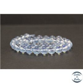 Perles en aigue-marine du Brésil - Rondes/7.5mm - Grade A+