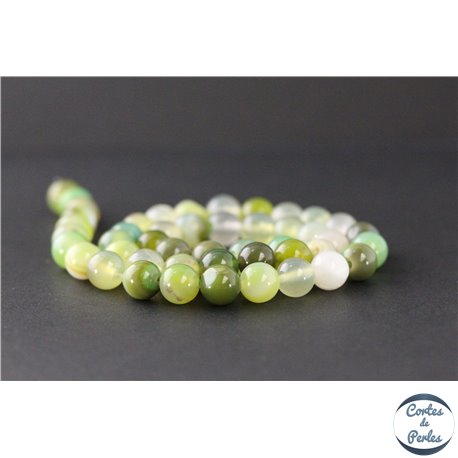 Perles en agate verte du Brésil - Rondes/8mm - Grade A