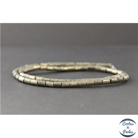 Perles en pyrite - Tubes/4mm