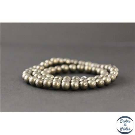 Perles en pyrite - Rondes/6mm - Grade AB