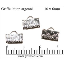 Fermoirs griffe - 10 mm - Argenté