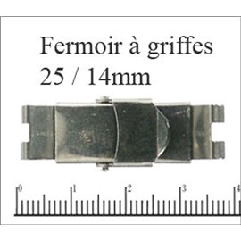 Fermoirs griffe - 25 mm - Argenté