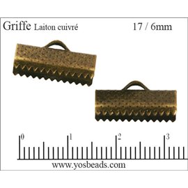 Fermoirs griffes - 17 mm - Cuivré