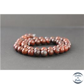 Perles en jaspe bréchique de Madagascar - Rondes/8mm - Grade A