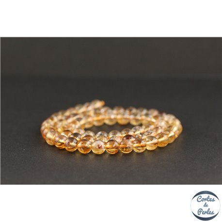 Perles en citrine du Brésil - Rondes/6mm - Grade B+