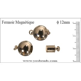 Fermoirs magnétiques - Rond/12 mm - Argenté