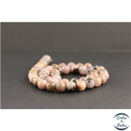 Perles en rhodonite du Mexique - Rondes/8mm - Grade B+