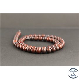 Perles en jaspe bréchique de Madagascar - Rondes/6mm - Grade A
