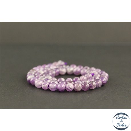 Perles en améthyste à chevron du Brésil - Rondes/6mm - Grade B+