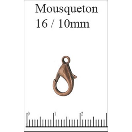 Fermoirs mousqueton - 16 mm - Cuivré