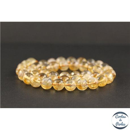 Perles en citrine du Brésil - Rondes/8mm - Grade B+