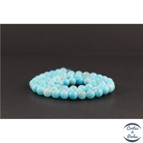 Perles en hémimorphite bleue du Mexique - Rondes/6mm - Grade A