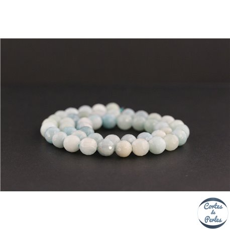 Perles facettées en amazonite du Brésil - Rondes/8mm - Grade A