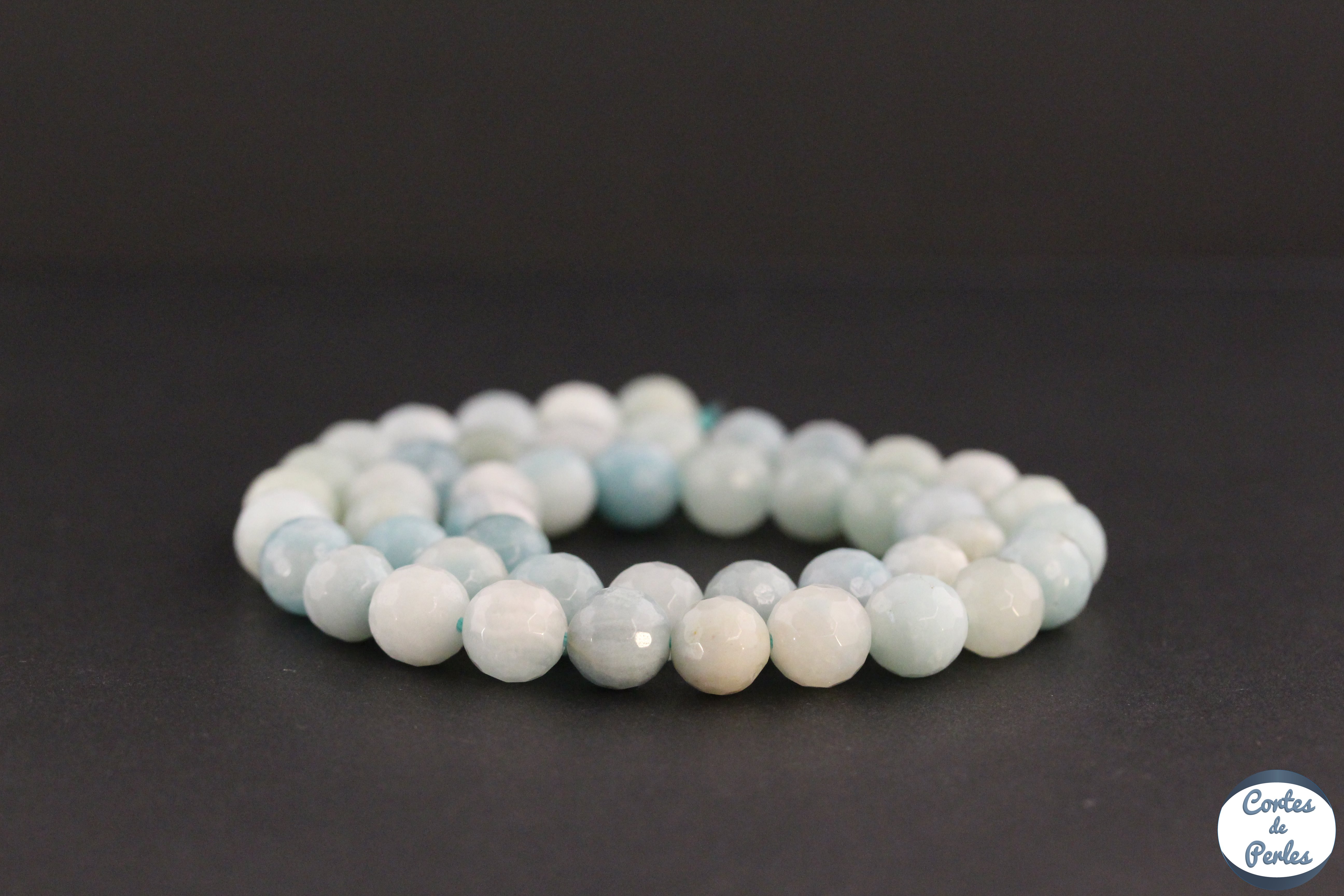 Perles Bicônes En Jaspe Naturel 8 Mm - Lot De 39 Pièces Pour Fabrication De Bijoux (trou 1 Mm)