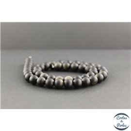Perles dépolies en obsidienne dorée du Mexique - Rondes/8mm - Grade A
