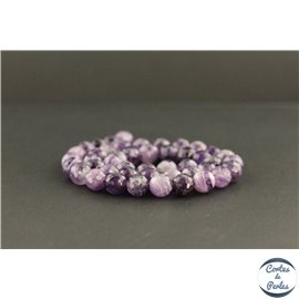 Perles facettées en améthyste à chevron du Brésil - Rondes/8mm - Grade A