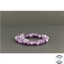 Perles facettées en améthyste à chevron du Brésil - Rondes/6mm - Grade A
