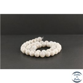 Perles en agate crazy blanche du Mexique - Rondes/8.5mm