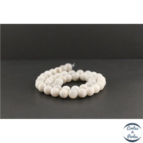 Perles en agate crazy blanche du Mexique - Rondes/8.5mm