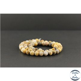 Perles dépolies en agate crazy du Mexique - Rondes/6mm